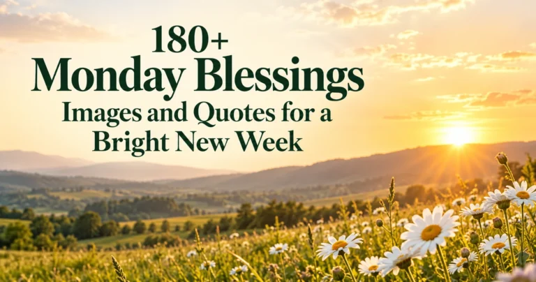 180+ Monday Blessings Images and Quotes for a Bright New Week Monday blessings images and quotes help you combine a warm message with a visual that is easy to save, send, or post. This collection gives you original blessings, quotes, captions, faith-friendly lines, and practical image ideas for monday sharing. You can choose a short phrase for a graphic, a longer message for someone you care about, or a prayerful line when a spiritual tone fits. Everything is organized by mood and use so you can find wording that feels natural rather than repetitive. Quick tip: choose a message that fits the recipient first. A close friend may appreciate warmth and humor, a partner may prefer affection, and a faith-centered relative may welcome a prayer. For image-focused searches, keep overlay text brief enough to remain readable on a phone. Beautiful Monday Blessings for Sunrise and Nature Images Image-focused blessings need fewer words and a clear emotional center. When the text is going on a photo, readability matters as much as the sentiment. • Pair a bright image with this thought: “A beautiful morning is even better when your heart begins with hope.” • For a warm shareable graphic, use: “Carry faith in your heart and kindness into every place you go.” • A sunrise photo works beautifully with: “Sending warmth, light, and a blessing for every step ahead.” • For flowers or soft morning light, try: “May your day be bright with peace, gratitude, and unexpected joy.” • Add this line to a peaceful image: “Let today be gentle, meaningful, and filled with reasons to smile.” • For a cheerful social post, write: “A beautiful morning is even better when your heart begins with hope.” • A simple weekend graphic can say: “Carry faith in your heart and kindness into every place you go.” • For an uplifting visual, use: “Sending warmth, light, and a blessing for every step ahead.” • Pair a bright image with this thought: “May your day be bright with peace, gratitude, and unexpected joy.” • For a warm shareable graphic, use: “Let today be gentle, meaningful, and filled with reasons to smile.” • A sunrise photo works beautifully with: “A beautiful morning is even better when your heart begins with hope.” • For flowers or soft morning light, try: “Carry faith in your heart and kindness into every place you go.” To personalize one of these lines, add the recipient’s name and one detail from their real monday—a meeting, appointment, family plan, trip, class, or goal. Specificity makes a simple blessing feel intentional. Inspirational Monday Quotes for a Strong Start Positive messages are strongest when they connect optimism with action. Rather than promising a perfect day, they encourage a useful next step, a healthier mindset, or steady effort. • Start with confidence and a fresh perspective, a useful plan, and the courage to begin before you feel completely ready, and may every good thing arrive in a way that feels timely and sincere. • Let this day remind you that progress grows from hopeful thinking, realistic goals, and the discipline to keep moving forward, with a heart that stays soft, hopeful, and open to unexpected blessings. • Wishing you the courage to pursue energy directed toward what matters instead of pressure to do everything at once, and may you end the day thankful for progress, peace, and meaningful connection. • May your positive choices create consistent effort, thoughtful choices, and belief that small progress still counts, so you can move through the day feeling supported, hopeful, and deeply encouraged. • Monday: Take today one meaningful step at a time, with confidence built through action, patience, and one good decision after another, and may your words and actions become a source of encouragement to someone else too. • I hope fresh motivation gives you a fresh perspective, a useful plan, and the courage to begin before you feel completely ready, while giving you space to notice the people and moments that matter most. • Choose a hopeful mindset and welcome hopeful thinking, realistic goals, and the discipline to keep moving forward, and may that goodness stay with you long after today is over. • May your goals feel possible through energy directed toward what matters instead of pressure to do everything at once, with enough grace to handle what you can and release what you cannot control. • Start with confidence and consistent effort, thoughtful choices, and belief that small progress still counts, and may every good thing arrive in a way that feels timely and sincere. • Let this day remind you that progress grows from confidence built through action, patience, and one good decision after another, with a heart that stays soft, hopeful, and open to unexpected blessings. • Monday: Wishing you the courage to pursue a fresh perspective, a useful plan, and the courage to begin before you feel completely ready, and may you end the day thankful for progress, peace, and meaningful connection. • May your positive choices create hopeful thinking, realistic goals, and the discipline to keep moving forward, so you can move through the day feeling supported, hopeful, and deeply encouraged. If you are posting publicly, choose wording that feels welcoming to a broad audience. For a private message, you can be more specific about faith, relationships, or the situation the person is facing. Faith-Filled Monday Blessings and Prayer Captions Faith-centered wording is most helpful when it feels sincere and specific. A strong blessing can mention guidance, protection, peace, wisdom, or grace without sounding preachy or repetitive. • May God guide you with protection over your steps, patience in delays, and confidence in His timing, with enough grace to handle what you can and release what you cannot control. • I pray the Lord gives you guidance in your plans, comfort in your heart, and favor in the places you need it most, and may every good thing arrive in a way that feels timely and sincere. • Trusting God to fill your day with faith that stays steady, hope that keeps growing, and courage to follow the right path, with a heart that stays soft, hopeful, and open to unexpected blessings. • May grace meet you with wisdom for every choice, grace for every challenge, and peace for every unknown, and may you end the day thankful for progress, peace, and meaningful connection. • Monday: As you step into today, may God bring mercy for this day, strength for your responsibilities, and joy in His presence, so you can move through the day feeling supported, hopeful, and deeply encouraged. • I hope your faith is strengthened by protection over your steps, patience in delays, and confidence in His timing, and may your words and actions become a source of encouragement to someone else too. • May the Lord cover you with guidance in your plans, comfort in your heart, and favor in the places you need it most, while giving you space to notice the people and moments that matter most. • Praying that God opens the way with faith that stays steady, hope that keeps growing, and courage to follow the right path, and may that goodness stay with you long after today is over. • May God guide you with wisdom for every choice, grace for every challenge, and peace for every unknown, with enough grace to handle what you can and release what you cannot control. • I pray the Lord gives you mercy for this day, strength for your responsibilities, and joy in His presence, and may every good thing arrive in a way that feels timely and sincere. • Monday: Trusting God to fill your day with protection over your steps, patience in delays, and confidence in His timing, with a heart that stays soft, hopeful, and open to unexpected blessings. • May grace meets you with guidance in your plans, comfort in your heart, and favor in the places you need it most, and may you end the day thankful for progress, peace, and meaningful connection. For a natural tone, avoid sending several blessings at once. One thoughtful monday message usually feels warmer than a long block of generic quotes. Short Monday Image Quotes for Facebook, Instagram, and WhatsApp Short messages are useful when the reader wants something quick to copy, text, or place on an image. The key is to make each line complete enough to feel thoughtful even without extra context. • Have a beautiful day filled with joy, courage, and good news, with enough grace to handle what you can and release what you cannot control. • Sending you rest, laughter, and gratitude, and may every good thing arrive in a way that feels timely and sincere. • Wishing you grace, calm, and fresh hope, with a heart that stays soft, hopeful, and open to unexpected blessings. • Choose peace, purpose, and a reason to smile, and may you end the day thankful for progress, peace, and meaningful connection. • Monday: Hold on to love, light, and steady strength, so you can move through the day feeling supported, hopeful, and deeply encouraged. • Carry joy, courage, and good news, and may your words and actions become a source of encouragement to someone else too. • Receive rest, laughter, and gratitude, while giving you space to notice the people and moments that matter most. • Enjoy grace, calm, and fresh hope, and may that goodness stay with you long after today is over. • Have a beautiful day filled with peace, purpose, and a reason to smile, with enough grace to handle what you can and release what you cannot control. • Sending you love, light, and steady strength, and may every good thing arrive in a way that feels timely and sincere. • Monday: Wishing you joy, courage, and good news, with a heart that stays soft, hopeful, and open to unexpected blessings. • Choose rest, laughter, and gratitude, and may you end the day thankful for progress, peace, and meaningful connection. When you adapt these words, keep the emotional center intact. You can shorten the sentence, switch “you” to a name, or add a closing such as “thinking of you” without changing the meaning. Monday Blessings for Family and Friends Family blessings often feel strongest when they mention home, health, patience, connection, and shared joy. They can be sent to one person or adapted for an entire family group. • Sending your family good health, strong bonds, and moments that become happy memories, and may your words and actions become a source of encouragement to someone else too. • May your home be filled with kindness in small moments, strength in hard moments, and love through them all, while giving you space to notice the people and moments that matter most. • Wishing everyone you love patience with one another, protection in every place, and plenty of reasons to smile, and may that goodness stay with you long after today is over. • I hope your family enjoys peace at home, laughter around the table, and understanding in every conversation, with enough grace to handle what you can and release what you cannot control. • Monday: May the people closest to you receive warm conversations, mutual support, and a home that feels safe and welcoming, and may every good thing arrive in a way that feels timely and sincere. • Holding your household in a wish for good health, strong bonds, and moments that become happy memories, with a heart that stays soft, hopeful, and open to unexpected blessings. • May love move through your home with kindness in small moments, strength in hard moments, and love through them all, and may you end the day thankful for progress, peace, and meaningful connection. • Sending warmth to you and your family, with patience with one another, protection in every place, and plenty of reasons to smile, so you can move through the day feeling supported, hopeful, and deeply encouraged. • Sending your family peace at home, laughter around the table, and understanding in every conversation, and may your words and actions become a source of encouragement to someone else too. • May your home be filled with warm conversations, mutual support, and a home that feels safe and welcoming, while giving you space to notice the people and moments that matter most. • Monday: Wishing everyone you love good health, strong bonds, and moments that become happy memories, and may that goodness stay with you long after today is over. • I hope your family enjoys kindness in small moments, strength in hard moments, and love through them all, with enough grace to handle what you can and release what you cannot control. To personalize one of these lines, add the recipient’s name and one detail from their real monday—a meeting, appointment, family plan, trip, class, or goal. Specificity makes a simple blessing feel intentional. Positive Monday Messages for Work and Productivity Workweek blessings can encourage focus without promising effortless success. The most useful messages recognize real responsibilities while offering motivation, clarity, patience, and confidence. • Wishing you clear thinking, productive energy, and wise decisions throughout the day, and may you end the day thankful for progress, peace, and meaningful connection. • May your efforts be met with fresh ideas, manageable tasks, and a sense of purpose in your work, so you can move through the day feeling supported, hopeful, and deeply encouraged. • I hope your workday carries confidence in your abilities, respectful teamwork, and meaningful progress, and may your words and actions become a source of encouragement to someone else too. • Step into your responsibilities with focus for your priorities, patience with interruptions, and satisfaction in steady progress, while giving you space to notice the people and moments that matter most. • Monday: May each task bring good timing, useful conversations, and the discipline to finish what matters, and may that goodness stay with you long after today is over. • Sending encouragement for clear thinking, productive energy, and wise decisions throughout the day, with enough grace to handle what you can and release what you cannot control. • Let your goals be guided by fresh ideas, manageable tasks, and a sense of purpose in your work, and may every good thing arrive in a way that feels timely and sincere. • I pray your decisions are shaped by confidence in your abilities, respectful teamwork, and meaningful progress, with a heart that stays soft, hopeful, and open to unexpected blessings. • Wishing you focus for your priorities, patience with interruptions, and satisfaction in steady progress, and may you end the day thankful for progress, peace, and meaningful connection. • May your efforts be met with good timing, useful conversations, and the discipline to finish what matters, so you can move through the day feeling supported, hopeful, and deeply encouraged. • Monday: I hope your workday carries clear thinking, productive energy, and wise decisions throughout the day, and may your words and actions become a source of encouragement to someone else too. • Step into your responsibilities with fresh ideas, manageable tasks, and a sense of purpose in your work, while giving you space to notice the people and moments that matter most. If you are posting publicly, choose wording that feels welcoming to a broad audience. For a private message, you can be more specific about faith, relationships, or the situation the person is facing. Thankful Monday Quotes for Gratitude and Peace Gratitude changes the emphasis from what is missing to what can be appreciated now. These blessings are useful for reflective mornings, journaling, or messages to someone who values a calmer tone. • With a thankful heart, I’m wishing you the goodness already present in your life and the possibilities still ahead, so you can move through the day feeling supported, hopeful, and deeply encouraged. • May gratitude help you notice beauty in ordinary routines and hope in new beginnings, and may your words and actions become a source of encouragement to someone else too. • I hope you pause to appreciate simple joys, dependable people, meaningful work, and moments of rest, while giving you space to notice the people and moments that matter most. • Let thankfulness turn ordinary moments into small gifts you might otherwise miss: a kind word, a quiet minute, a helpful hand, or a hopeful thought, and may that goodness stay with you long after today is over. • Monday: Today, may you recognize reasons to say thank you even before everything is resolved, with enough grace to handle what you can and release what you cannot control. • Sending a grateful wish for the goodness already present in your life and the possibilities still ahead, and may every good thing arrive in a way that feels timely and sincere. • May your heart stay open to beauty in ordinary routines and hope in new beginnings, with a heart that stays soft, hopeful, and open to unexpected blessings. • As you count your blessings, may you find simple joys, dependable people, meaningful work, and moments of rest, and may you end the day thankful for progress, peace, and meaningful connection. • With a thankful heart, I’m wishing you small gifts you might otherwise miss: a kind word, a quiet minute, a helpful hand, or a hopeful thought, so you can move through the day feeling supported, hopeful, and deeply encouraged. • May gratitude help you notice reasons to say thank you even before everything is resolved, and may your words and actions become a source of encouragement to someone else too. • Monday: I hope you pause to appreciate the goodness already present in your life and the possibilities still ahead, while giving you space to notice the people and moments that matter most. • Let thankfulness turn ordinary moments into beauty in ordinary routines and hope in new beginnings, and may that goodness stay with you long after today is over. For a natural tone, avoid sending several blessings at once. One thoughtful monday message usually feels warmer than a long block of generic quotes. Creative Image Ideas for Monday Blessing Posts A blessing graphic should be easy to understand in one or two seconds on a phone screen. Use a clean layout, a readable font, and a background that supports rather than distracts from the words. • Keep the design simple and pair it with high contrast between the words and the photograph; the result should feel warm, clear, and easy to share. • Use generous empty space around the words one main phrase, one supporting line, and plenty of breathing room; the result should feel warm, clear, and easy to share. • Choose a background that supports a message that matches the mood of the background rather than competing with it; the result should feel warm, clear, and easy to share. • For mobile readability, keep the message focused on one short blessing that can be read at a glance; the result should feel warm, clear, and easy to share. • Match a soft visual with two short lines instead of a paragraph of text; the result should feel warm, clear, and easy to share. • A bold but uncluttered graphic can center on high contrast between the words and the photograph; the result should feel warm, clear, and easy to share. • Use one clear emotional idea, such as one main phrase, one supporting line, and plenty of breathing room; the result should feel warm, clear, and easy to share. • Let the image and wording work together around a message that matches the mood of the background rather than competing with it; the result should feel warm, clear, and easy to share. • Keep the design simple and pair it with one short blessing that can be read at a glance; the result should feel warm, clear, and easy to share. • Use generous empty space around the words two short lines instead of a paragraph of text; the result should feel warm, clear, and easy to share. When you adapt these words, keep the emotional center intact. You can shorten the sentence, switch “you” to a name, or add a closing such as “thinking of you” without changing the meaning. How to Choose the Right Monday Blessing Start with the relationship and the purpose. A useful message should sound like something you would genuinely say, not like a phrase selected only because it contains the right keyword. • For a partner: combine affection with one sincere wish for peace, confidence, safety, or joy. • For family: mention home, health, togetherness, patience, protection, or gratitude. • For a friend: keep the tone conversational and add encouragement for something they are handling. • For a coworker: use positive, professional language about focus, progress, teamwork, or a smooth day. • For social media: keep the main line short and let the caption add context if needed. • For faith-centered recipients: prayerful wording can mention God’s guidance, peace, wisdom, grace, or protection. • For someone going through difficulty: acknowledge the hard season gently, then focus on support and the next manageable step. Simple Image Pairings That Match the Message Visuals work best when the background and wording express the same mood. A quiet prayer on a loud, busy graphic can feel mismatched, while a motivational line may disappear on an overly delicate background. • Sunrise or golden-hour sky: hope, fresh starts, gratitude, and good morning messages. • Coffee, journal, or breakfast scene: casual greetings, cozy weekend wishes, and friendly captions. • Flowers in soft natural light: love, appreciation, family blessings, and gentle encouragement. • Mountains, paths, or open roads: motivation, strength, new beginnings, goals, and guidance. • Open Bible or praying hands: Christian prayers and explicitly faith-centered blessings. • Lake, beach, or quiet forest: peace, rest, reflection, and healing-focused wording. • Minimal solid or blurred background: short quotes that need maximum text readability. For a 1200 × 630 featured image, leave generous space around the text and avoid putting long paragraphs over detailed areas of the photo. A strong headline plus one short supporting line is usually easier to read and share. Frequently Asked Questions What should I write on a Monday blessing image? Use a calm, relevant background such as sunrise light, flowers, nature, coffee, or an open Bible for faith-centered content. Keep the text short, high-contrast, and easy to read on a phone. What is a good Monday blessing quote? A good Monday blessing is warm, easy to share, and suited to the recipient. Wish them peace, joy, strength, and something specific that fits their day. Which images work best with Monday blessings? Use a calm, relevant background such as sunrise light, flowers, nature, coffee, or an open Bible for faith-centered content. Keep the text short, high-contrast, and easy to read on a phone. Can I share Monday blessing images on social media? Use a calm, relevant background such as sunrise light, flowers, nature, coffee, or an open Bible for faith-centered content. Keep the text short, high-contrast, and easy to read on a phone. How long should text on a blessing image be? Use a calm, relevant background such as sunrise light, flowers, nature, coffee, or an open Bible for faith-centered content. Keep the text short, high-contrast, and easy to read on a phone. What is a faith-filled Monday greeting? Keep the message sincere, clear, and suited to the recipient. A useful Monday blessing usually combines one warm greeting with one or two specific wishes such as peace, strength, joy, guidance, or rest. A Final Blessing to Carry Forward The right Monday message can become even more memorable when it is paired with a calm, readable visual. Choose the words first, match the image to the mood, and keep the final design simple enough to feel genuine. These Monday blessings images and quotes are meant to help you share encouragement without overcomplicating it.