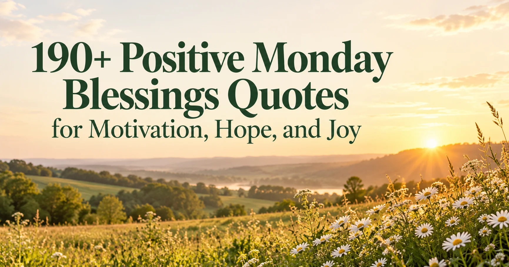 190+ Positive Monday Blessings Quotes for Motivation, Hope, and Joy Positive Monday blessings quotes can set a hopeful tone with words of peace, faith, encouragement, and gratitude. This collection includes original monday wishes, prayers, short messages, and shareable lines for family, friends, coworkers, and loved ones. Use them in a text, greeting, social post, morning note, or private prayer. The strongest blessing is not necessarily the longest one; it is the message that matches the person and the moment. Quick tip: choose a message that fits the recipient first. A close friend may appreciate warmth and humor, a partner may prefer affection, and a faith-centered relative may welcome a prayer. For image-focused searches, keep overlay text brief enough to remain readable on a phone. Uplifting Monday Quotes for a Positive Mindset Positive messages are strongest when they connect optimism with action. Rather than promising a perfect day, they encourage a useful next step, a healthier mindset, or steady effort. • Start with confidence and a fresh perspective, a useful plan, and the courage to begin before you feel completely ready, and may every good thing arrive in a way that feels timely and sincere. • Let this day remind you that progress grows from hopeful thinking, realistic goals, and the discipline to keep moving forward, with a heart that stays soft, hopeful, and open to unexpected blessings. • Wishing you the courage to pursue energy directed toward what matters instead of pressure to do everything at once, and may you end the day thankful for progress, peace, and meaningful connection. • May your positive choices create consistent effort, thoughtful choices, and belief that small progress still counts, so you can move through the day feeling supported, hopeful, and deeply encouraged. • Monday: Take today one meaningful step at a time, with confidence built through action, patience, and one good decision after another, and may your words and actions become a source of encouragement to someone else too. • I hope fresh motivation gives you a fresh perspective, a useful plan, and the courage to begin before you feel completely ready, while giving you space to notice the people and moments that matter most. • Choose a hopeful mindset and welcome hopeful thinking, realistic goals, and the discipline to keep moving forward, and may that goodness stay with you long after today is over. • May your goals feel possible through energy directed toward what matters instead of pressure to do everything at once, with enough grace to handle what you can and release what you cannot control. • Start with confidence and consistent effort, thoughtful choices, and belief that small progress still counts, and may every good thing arrive in a way that feels timely and sincere. • Let this day remind you that progress grows from confidence built through action, patience, and one good decision after another, with a heart that stays soft, hopeful, and open to unexpected blessings. • Monday: Wishing you the courage to pursue a fresh perspective, a useful plan, and the courage to begin before you feel completely ready, and may you end the day thankful for progress, peace, and meaningful connection. • May your positive choices create hopeful thinking, realistic goals, and the discipline to keep moving forward, so you can move through the day feeling supported, hopeful, and deeply encouraged. To personalize one of these lines, add the recipient’s name and one detail from their real monday—a meeting, appointment, family plan, trip, class, or goal. Specificity makes a simple blessing feel intentional. Short Monday Blessings for Quick Encouragement Short messages are useful when the reader wants something quick to copy, text, or place on an image. The key is to make each line complete enough to feel thoughtful even without extra context. • Have a beautiful day filled with joy, courage, and good news, with enough grace to handle what you can and release what you cannot control. • Sending you rest, laughter, and gratitude, and may every good thing arrive in a way that feels timely and sincere. • Wishing you grace, calm, and fresh hope, with a heart that stays soft, hopeful, and open to unexpected blessings. • Choose peace, purpose, and a reason to smile, and may you end the day thankful for progress, peace, and meaningful connection. • Monday: Hold on to love, light, and steady strength, so you can move through the day feeling supported, hopeful, and deeply encouraged. • Carry joy, courage, and good news, and may your words and actions become a source of encouragement to someone else too. • Receive rest, laughter, and gratitude, while giving you space to notice the people and moments that matter most. • Enjoy grace, calm, and fresh hope, and may that goodness stay with you long after today is over. • Have a beautiful day filled with peace, purpose, and a reason to smile, with enough grace to handle what you can and release what you cannot control. • Sending you love, light, and steady strength, and may every good thing arrive in a way that feels timely and sincere. • Monday: Wishing you joy, courage, and good news, with a heart that stays soft, hopeful, and open to unexpected blessings. • Choose rest, laughter, and gratitude, and may you end the day thankful for progress, peace, and meaningful connection. If you are posting publicly, choose wording that feels welcoming to a broad audience. For a private message, you can be more specific about faith, relationships, or the situation the person is facing. Motivational Monday Quotes for Goals and Work Workweek blessings can encourage focus without promising effortless success. The most useful messages recognize real responsibilities while offering motivation, clarity, patience, and confidence. • Wishing you clear thinking, productive energy, and wise decisions throughout the day, and may you end the day thankful for progress, peace, and meaningful connection. • May your efforts be met with fresh ideas, manageable tasks, and a sense of purpose in your work, so you can move through the day feeling supported, hopeful, and deeply encouraged. • I hope your workday carries confidence in your abilities, respectful teamwork, and meaningful progress, and may your words and actions become a source of encouragement to someone else too. • Step into your responsibilities with focus for your priorities, patience with interruptions, and satisfaction in steady progress, while giving you space to notice the people and moments that matter most. • Monday: May each task bring good timing, useful conversations, and the discipline to finish what matters, and may that goodness stay with you long after today is over. • Sending encouragement for clear thinking, productive energy, and wise decisions throughout the day, with enough grace to handle what you can and release what you cannot control. • Let your goals be guided by fresh ideas, manageable tasks, and a sense of purpose in your work, and may every good thing arrive in a way that feels timely and sincere. • I pray your decisions are shaped by confidence in your abilities, respectful teamwork, and meaningful progress, with a heart that stays soft, hopeful, and open to unexpected blessings. • Wishing you focus for your priorities, patience with interruptions, and satisfaction in steady progress, and may you end the day thankful for progress, peace, and meaningful connection. • May your efforts be met with good timing, useful conversations, and the discipline to finish what matters, so you can move through the day feeling supported, hopeful, and deeply encouraged. • Monday: I hope your workday carries clear thinking, productive energy, and wise decisions throughout the day, and may your words and actions become a source of encouragement to someone else too. • Step into your responsibilities with fresh ideas, manageable tasks, and a sense of purpose in your work, while giving you space to notice the people and moments that matter most. For a natural tone, avoid sending several blessings at once. One thoughtful monday message usually feels warmer than a long block of generic quotes. Faith-Filled Positive Monday Blessings Faith-centered wording is most helpful when it feels sincere and specific. A strong blessing can mention guidance, protection, peace, wisdom, or grace without sounding preachy or repetitive. • May God guide you with protection over your steps, patience in delays, and confidence in His timing, with enough grace to handle what you can and release what you cannot control. • I pray the Lord gives you guidance in your plans, comfort in your heart, and favor in the places you need it most, and may every good thing arrive in a way that feels timely and sincere. • Trusting God to fill your day with faith that stays steady, hope that keeps growing, and courage to follow the right path, with a heart that stays soft, hopeful, and open to unexpected blessings. • May grace meet you with wisdom for every choice, grace for every challenge, and peace for every unknown, and may you end the day thankful for progress, peace, and meaningful connection. • Monday: As you step into today, may God bring mercy for this day, strength for your responsibilities, and joy in His presence, so you can move through the day feeling supported, hopeful, and deeply encouraged. • I hope your faith is strengthened by protection over your steps, patience in delays, and confidence in His timing, and may your words and actions become a source of encouragement to someone else too. • May the Lord cover you with guidance in your plans, comfort in your heart, and favor in the places you need it most, while giving you space to notice the people and moments that matter most. • Praying that God opens the way with faith that stays steady, hope that keeps growing, and courage to follow the right path, and may that goodness stay with you long after today is over. • May God guide you with wisdom for every choice, grace for every challenge, and peace for every unknown, with enough grace to handle what you can and release what you cannot control. • I pray the Lord gives you mercy for this day, strength for your responsibilities, and joy in His presence, and may every good thing arrive in a way that feels timely and sincere. • Monday: Trusting God to fill your day with protection over your steps, patience in delays, and confidence in His timing, with a heart that stays soft, hopeful, and open to unexpected blessings. • May grace meet you with guidance in your plans, comfort in your heart, and favor in the places you need it most, and may you end the day thankful for progress, peace, and meaningful connection. When you adapt these words, keep the emotional center intact. You can shorten the sentence, switch “you” to a name, or add a closing such as “thinking of you” without changing the meaning. Monday Quotes for Family and Friends Family blessings often feel strongest when they mention home, health, patience, connection, and shared joy. They can be sent to one person or adapted for an entire family group. • Sending your family good health, strong bonds, and moments that become happy memories, and may your words and actions become a source of encouragement to someone else too. • May your home be filled with kindness in small moments, strength in hard moments, and love through them all, while giving you space to notice the people and moments that matter most. • Wishing everyone you love patience with one another, protection in every place, and plenty of reasons to smile, and may that goodness stay with you long after today is over. • I hope your family enjoys peace at home, laughter around the table, and understanding in every conversation, with enough grace to handle what you can and release what you cannot control. • Monday: May the people closest to you receive warm conversations, mutual support, and a home that feels safe and welcoming, and may every good thing arrive in a way that feels timely and sincere. • Holding your household in a wish for good health, strong bonds, and moments that become happy memories, with a heart that stays soft, hopeful, and open to unexpected blessings. • May love move through your home with kindness in small moments, strength in hard moments, and love through them all, and may you end the day thankful for progress, peace, and meaningful connection. • Sending warmth to you and your family, with patience with one another, protection in every place, and plenty of reasons to smile, so you can move through the day feeling supported, hopeful, and deeply encouraged. • Sending your family peace at home, laughter around the table, and understanding in every conversation, and may your words and actions become a source of encouragement to someone else too. • May your home be filled with warm conversations, mutual support, and a home that feels safe and welcoming, while giving you space to notice the people and moments that matter most. • Monday: Wishing everyone you love good health, strong bonds, and moments that become happy memories, and may that goodness stay with you long after today is over. • I hope your family enjoys kindness in small moments, strength in hard moments, and love through them all, with enough grace to handle what you can and release what you cannot control. To personalize one of these lines, add the recipient’s name and one detail from their real monday—a meeting, appointment, family plan, trip, class, or goal. Specificity makes a simple blessing feel intentional. Gratitude Quotes to Begin the Week Well Gratitude changes the emphasis from what is missing to what can be appreciated now. These blessings are useful for reflective mornings, journaling, or messages to someone who values a calmer tone. • With a thankful heart, I’m wishing you the goodness already present in your life and the possibilities still ahead, so you can move through the day feeling supported, hopeful, and deeply encouraged. • May gratitude help you notice beauty in ordinary routines and hope in new beginnings, and may your words and actions become a source of encouragement to someone else too. • I hope you pause to appreciate simple joys, dependable people, meaningful work, and moments of rest, while giving you space to notice the people and moments that matter most. • Let thankfulness turn ordinary moments into small gifts you might otherwise miss: a kind word, a quiet minute, a helpful hand, or a hopeful thought, and may that goodness stay with you long after today is over. • Monday: Today, may you recognize reasons to say thank you even before everything is resolved, with enough grace to handle what you can and release what you cannot control. • Sending a grateful wish for the goodness already present in your life and the possibilities still ahead, and may every good thing arrive in a way that feels timely and sincere. • May your heart stay open to beauty in ordinary routines and hope in new beginnings, with a heart that stays soft, hopeful, and open to unexpected blessings. • As you count your blessings, may you find simple joys, dependable people, meaningful work, and moments of rest, and may you end the day thankful for progress, peace, and meaningful connection. • With a thankful heart, I’m wishing you small gifts you might otherwise miss: a kind word, a quiet minute, a helpful hand, or a hopeful thought, so you can move through the day feeling supported, hopeful, and deeply encouraged. • May gratitude help you notice reasons to say thank you even before everything is resolved, and may your words and actions become a source of encouragement to someone else too. • Monday: I hope you pause to appreciate the goodness already present in your life and the possibilities still ahead, while giving you space to notice the people and moments that matter most. • Let thankfulness turn ordinary moments into beauty in ordinary routines and hope in new beginnings, and may that goodness stay with you long after today is over. If you are posting publicly, choose wording that feels welcoming to a broad audience. For a private message, you can be more specific about faith, relationships, or the situation the person is facing. Hopeful Monday Messages for Difficult Seasons Encouragement for a hard day should acknowledge difficulty without exaggerating it. These lines focus on resilience, patience, support, and the next manageable step. • If today feels heavy, I hope you find clear thoughts when circumstances are confusing and steady support when you feel stretched, and may that goodness stay with you long after today is over. • May you be given the resilience to keep going without rushing your healing or minimizing what you feel, with enough grace to handle what you can and release what you cannot control. • Take the next step with renewed energy, practical wisdom, and people who help you carry what is difficult, and may every good thing arrive in a way that feels timely and sincere. • I pray you discover enough courage for the next step, enough patience for the delay, and enough hope for the whole day, with a heart that stays soft, hopeful, and open to unexpected blessings. • Monday: Let hope return with peace that does not depend on perfect circumstances and confidence that hard seasons can change, and may you end the day thankful for progress, peace, and meaningful connection. • May you face what comes with clear thoughts when circumstances are confusing and steady support when you feel stretched, so you can move through the day feeling supported, hopeful, and deeply encouraged. • Sending you courage, patience, and the resilience to keep going without rushing your healing or minimizing what you feel, and may your words and actions become a source of encouragement to someone else too. • When the day asks a lot of you, may you receive renewed energy, practical wisdom, and people who help you carry what is difficult, while giving you space to notice the people and moments that matter most. • If today feels heavy, I hope you find enough courage for the next step, enough patience for the delay, and enough hope for the whole day, and may that goodness stay with you long after today is over. • May you be given peace that does not depend on perfect circumstances and confidence that hard seasons can change, with enough grace to handle what you can and release what you cannot control. • Monday: Take the next step with clear thoughts when circumstances are confusing and steady support when you feel stretched, and may every good thing arrive in a way that feels timely and sincere. • I pray you discover the resilience to keep going without rushing your healing or minimizing what you feel, with a heart that stays soft, hopeful, and open to unexpected blessings. For a natural tone, avoid sending several blessings at once. One thoughtful monday message usually feels warmer than a long block of generic quotes. Good Morning Monday Quotes for a Bright Start Morning greetings should sound natural before the day becomes busy. They pair especially well with coffee, sunrise, flowers, an open journal, or a simple nature photo. • Good morning! Wishing you a calm start, a grateful heart, and confidence for the hours ahead, with a heart that stays soft, hopeful, and open to unexpected blessings. • Rise into the day with faith, focus, and enough time to notice the good around you, and may you end the day thankful for progress, peace, and meaningful connection. • As the morning begins, may you find gentle light, good news, and the strength to meet the day well, so you can move through the day feeling supported, hopeful, and deeply encouraged. • I hope your first thoughts are filled with fresh energy, a peaceful mind, and a hopeful view of what is possible, and may your words and actions become a source of encouragement to someone else too. • Monday: Let the morning light remind you of clear priorities, warm connections, and small moments of joy, while giving you space to notice the people and moments that matter most. • Start today with a calm start, a grateful heart, and confidence for the hours ahead, and may that goodness stay with you long after today is over. • May this morning bring faith, focus, and enough time to notice the good around you, with enough grace to handle what you can and release what you cannot control. • Before the day gets busy, receive gentle light, good news, and the strength to meet the day well, and may every good thing arrive in a way that feels timely and sincere. • Good morning! Wishing you fresh energy, a peaceful mind, and a hopeful view of what is possible, with a heart that stays soft, hopeful, and open to unexpected blessings. • Rise into the day with clear priorities, warm connections, and small moments of joy, and may you end the day thankful for progress, peace, and meaningful connection. • Monday: As the morning begins, may you find a calm start, a grateful heart, and confidence for the hours ahead, so you can move through the day feeling supported, hopeful, and deeply encouraged. • I hope your first thoughts are filled with faith, focus, and enough time to notice the good around you, and may your words and actions become a source of encouragement to someone else too. When you adapt these words, keep the emotional center intact. You can shorten the sentence, switch “you” to a name, or add a closing such as “thinking of you” without changing the meaning. How to Choose the Right Monday Blessing Start with the relationship and the purpose. A useful message should sound like something you would genuinely say, not like a phrase selected only because it contains the right keyword. • For a partner: combine affection with one sincere wish for peace, confidence, safety, or joy. • For family: mention home, health, togetherness, patience, protection, or gratitude. • For a friend: keep the tone conversational and add encouragement for something they are handling. • For a coworker: use positive, professional language about focus, progress, teamwork, or a smooth day. • For social media: keep the main line short and let the caption add context if needed. • For faith-centered recipients: prayerful wording can mention God’s guidance, peace, wisdom, grace, or protection. • For someone going through difficulty: acknowledge the hard season gently, then focus on support and the next manageable step. Frequently Asked Questions What is a positive Monday blessing quote? Keep the message sincere, clear, and suited to the recipient. A useful Monday blessing usually combines one warm greeting with one or two specific wishes such as peace, strength, joy, guidance, or rest. What can I say to motivate someone on Monday? Keep the message sincere, clear, and suited to the recipient. A useful Monday blessing usually combines one warm greeting with one or two specific wishes such as peace, strength, joy, guidance, or rest. What is a short Monday quote for social media? Yes. Keep the message concise, avoid overcrowding the design, and add a personal caption when you are sending it directly to someone you know. Can Monday blessings be nonreligious? No. Blessings can be faith-based, spiritual, or simply positive. Choose wording that matches the recipient and the relationship you have with them. What is a good Monday quote for work? Yes. Use encouraging, professional wording focused on peace, confidence, focus, and a good start. Reserve explicitly religious phrasing for people whose preferences you know. How can I make a Monday message more encouraging? Keep the message sincere, clear, and suited to the recipient. A useful Monday blessing usually combines one warm greeting with one or two specific wishes such as peace, strength, joy, guidance, or rest. A Final Blessing to Carry Forward Positive words are most useful when they help someone move into Monday with hope and practical confidence. Pick a quote that matches the person’s mood, add a brief personal note, and keep the message sincere. The best positive Monday blessings quotes encourage without pretending every week will be easy.