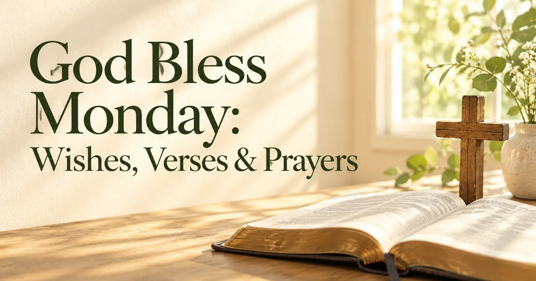 God Bless Monday: 110 Faith-Filled Wishes, Verses, and Prayers "Have a great Monday, God bless you." It's one of the most familiar sign-offs in American faith communities, spoken at church doors, typed at the end of texts, and printed on countless sunrise images shared every week. For many believers, saying "God bless Monday" isn't just a habit. It's a declaration that the week belongs to God before it belongs to the calendar. That small phrase carries a big idea. Instead of approaching Monday with dread, it invites God's favor, protection, and peace into the first day of the week. It reminds the speaker and the listener that whatever waits in the inbox, the classroom, or the hospital room, they won't face it alone. This collection focuses specifically on God-centered Monday blessings. You'll find "God bless your Monday" wishes for family, friends, coworkers, and church members; short declarations rooted in Scripture; brief prayers asking God to bless the week; Spanish greetings like "Feliz lunes, Dios te bendiga" for bilingual families; and ideas for sharing these blessings meaningfully. Whether you want to text your mom, encourage your small group, or simply start your own week with faith, these words help you put God first on Monday morning. What "God Bless Monday" Means When someone says "God bless your Monday," they're asking God to show His favor over that person's day and week. It's a short prayer disguised as a greeting. The phrase usually carries a few hopes: • Favor: that doors would open and efforts would succeed. • Protection: that the person would be kept safe from harm. • Peace: that worry and fear wouldn't rule their week. • Presence: that they would sense God near them in ordinary moments. Christians have long blessed one another this way. One of the oldest examples is the priestly blessing in Numbers 6:24-26, which begins, "The LORD bless thee, and keep thee." Saying "God bless your Monday" echoes that ancient practice in everyday language. God Bless Your Monday Wishes These wishes work for almost anyone who appreciates faith-filled words. Use them in texts, cards, or comments. • God bless your Monday and every step you take this week. • Have a great Monday. God bless you and keep you. • May God bless your Monday with peace, purpose, and provision. • Good morning! God bless your Monday with answered prayers. • God bless you this Monday, and may His favor follow you all week. • May the Lord bless your Monday and make it fruitful. • Happy Monday! God bless your home, your work, and your heart. • God bless your Monday with strength for every task ahead. • Have a blessed Monday, friend. God is with you. • May God bless your Monday beyond what you hoped for. • God bless your Monday morning and every hour after it. • Sending God's blessings for your Monday and your whole week. God Bless Monday Declarations From Scripture These blessings are inspired by Bible verses, turning Scripture into personal declarations for the week. Each is followed by its source. • God bless your Monday with mercies that are new this morning. (Lamentations 3:22-23) • May the Lord direct your paths as you trust Him this week. (Proverbs 3:5-6) • May the beauty of the Lord rest on everything you build this week. (Psalm 90:17) • May the Lord keep your going out and your coming in today. (Psalm 121:8) • God bless your Monday with courage, for He is with you wherever you go. (Joshua 1:9) • May the peace of God guard your heart and mind this week. (Philippians 4:7) • May you wait on the Lord this Monday and renew your strength. (Isaiah 40:31) • May God fill your Monday with joy and peace as you trust in Him. (Romans 15:13) • May your plans succeed as you commit your work to the Lord. (Proverbs 16:3) • May the Lord make His face shine upon you this Monday. (Numbers 6:25) Bible Verses to Pair With "God Bless Monday" These short King James Version verses fit perfectly alongside a Monday blessing: • "It is of the LORD's mercies that we are not consumed, because his compassions fail not. They are new every morning." (Lamentations 3:22-23) • "Be strong and of a good courage; be not afraid, neither be thou dismayed: for the LORD thy God is with thee whithersoever thou goest." (Joshua 1:9) • "Commit thy way unto the LORD; trust also in him; and he shall bring it to pass." (Psalm 37:5) • "Take therefore no thought for the morrow: for the morrow shall take thought for the things of itself." (Matthew 6:34) God Bless Monday for Family Family blessings feel especially meaningful at the start of the week, when everyone heads in different directions. • God bless my family this Monday. Keep us safe and close to You. • Mom, God bless your Monday with rest and joy. • Dad, may God give you strength and favor at work today. • God bless my children as they learn and grow this week. • May God bless our home with peace and our hearts with patience. • To my husband: God bless your Monday and every decision you make. • To my wife: may God surround you with grace and joy today. • God bless my grandparents with health and comfort this week. • Lord, bless my brothers and sisters wherever they are this Monday. • May God bless our family table with food, laughter, and love all week. God Bless Monday for Friends and Coworkers These blessings are warm and faith-filled while still feeling natural for friends, coworkers, and church members. • Friend, God bless your Monday. I'm praying for your week. • God bless your new job this Monday. You're going to do great. • Have a great Monday at work. God bless you and your team. • God bless your Monday, sister. May your week overflow with grace. • Brother, may God guide your steps and guard your heart this week. • God bless your meetings, your deadlines, and your commute today. • Praying God blesses your interview this Monday with favor. • May God bless your business and every customer you serve this week. • God bless your Monday, small group family. See you Wednesday! • Pastor, God bless your Monday after a full Sunday. Rest well. Short God Bless Monday Prayers These brief prayers are perfect for saying on the way to work, writing on a note, or sending in a text. • Lord, bless this Monday and everything I touch today. • God, bless my week with Your wisdom and peace. • Father, bless my family as we start this new week. • Jesus, walk with me through every hour of this Monday. • Lord, bless my work and let it honor You. • God, bless my coworkers, my boss, and my clients today. • Father, bless my mind with focus and my heart with calm. • Lord, bless this week with answered prayers and open doors. • God, bless those who are hurting this Monday. Comfort them. • Father, bless my words so they bring life to others. A Longer God Bless Monday Prayer For those who want a fuller prayer to start the week, here's one you can pray as written or adapt: Heavenly Father, thank You for bringing me to a new week. Before I open my email or look at my calendar, I open my heart to You. Please bless this Monday. Bless my mind with clarity, my hands with diligence, and my mouth with kind words. Bless my family wherever they go today, and protect them from harm. Bless my coworkers, my neighbors, and the strangers I'll meet. Where I feel anxious, give me peace. Where I feel weak, give me strength. Where I feel unsure, give me wisdom. Let this week bring You glory and bring others closer to You. In Jesus' name, amen. Feliz Lunes, Dios Te Bendiga: Spanish God Bless Monday Greetings In many Hispanic and Latino families across the United States, Monday blessings are shared in Spanish. These greetings are popular in WhatsApp groups and on Facebook, and they're perfect for bilingual families or Spanish-speaking friends. • Feliz lunes, Dios te bendiga. (Happy Monday, God bless you.) • Bendecido lunes. (Blessed Monday.) • Que Dios bendiga tu lunes. (May God bless your Monday.) • Buenos días, feliz y bendecido lunes. (Good morning, happy and blessed Monday.) • Que Dios te acompañe esta semana. (May God be with you this week.) • Que tengas una semana llena de bendiciones. (May you have a week full of blessings.) • Dios bendiga tu semana y tu familia. (God bless your week and your family.) • Bendiciones para este lunes. (Blessings for this Monday.) When writing to one person informally, use "te" and "tu." For a group, try "Feliz lunes a todos, Dios los bendiga" (Happy Monday, everyone, God bless you all). God Bless Monday for Hard Weeks Some Mondays begin with grief, illness, job loss, or uncertainty. These blessings acknowledge the pain while pointing toward hope. • God bless your Monday, friend. He sees what you're carrying. • May God hold you close this week, especially in the hard moments. • Praying God gives you peace that makes no sense on a difficult Monday. • God bless you with comfort today. You are not alone. • May the Lord carry you when you feel too tired to walk. • God bless your Monday with small mercies and quiet strength. • May God turn this hard week into a story of His faithfulness. • Lord, bless my friend with hope this Monday and every day after. Ideas for Sharing God Bless Monday Messages How you share a blessing can make it even more meaningful. • Personalize it. Add a name or a detail: "God bless your Monday, Lisa. Praying for your test results." • Pair it with Scripture. A short verse adds depth and gives people something to meditate on. • Create a simple image. A sunrise, cross, or open Bible with "God Bless Your Monday" in clean lettering is easy to make in free design apps. • Make it a weekly habit. Choose one person each Monday to bless by text or phone call. • Bless out loud. Lay a hand on each child's shoulder and speak God's favor over them before school. • Respect boundaries. In workplaces or groups with mixed beliefs, consider neutral encouragement instead. God Bless Your Monday Captions for Social Media When you post a sunrise, a Bible verse, or a family photo on Monday, a short caption adds a faith-filled touch. These work on Facebook, Instagram, and WhatsApp Status. • God bless your Monday, friends. Let's walk this week in faith. • New week, same faithful God. Happy Monday! • Monday morning reminder: God is already in your week. • Starting the week with gratitude and grace. God bless you all. • Praying over everyone who reads this. Have a blessed Monday. • Faith over fear this Monday. God's got you. • His mercies are new this morning. God bless your week. • Sharing a little Monday hope. Tag someone who needs it. • Coffee, Scripture, and a thankful heart. God bless your Monday. • Whatever this week holds, God holds you. Happy Monday. God Bless Monday for Those Who Serve Military members, first responders, healthcare workers, and church leaders often start Monday carrying responsibility for others. These blessings honor their service. • God bless every service member starting this Monday far from home. • Lord, protect our police officers, firefighters, and EMTs this week. • God bless the nurses and doctors beginning long Monday shifts. • May God strengthen every pastor, chaplain, and ministry leader this week. • God bless military families waiting and praying for loved ones. • Lord, give our teachers wisdom and patience as they serve this Monday. • God bless the caregivers who give so much and ask for so little. • May God reward everyone who serves quietly and faithfully this week. Teaching Children a God Bless Monday Blessing Kids love simple rhythms and repeated words. Teaching them a short Monday blessing helps them start their school week with faith and confidence. Try saying one of these together at breakfast or in the car. • "God bless my Monday, my school, and my friends." • "Thank You, God, for a brand-new week. Help me be kind and brave." • "God, bless my teacher and help me learn today." • "Jesus, be with me at school and bring me home safe." • "God bless Mom, God bless Dad, God bless my whole family this week." Tips for Family Monday Blessings • Keep it short so even young children can repeat it. • Let kids add a name or need of their own. • Place a hand on each child's shoulder as you bless them. • Make it consistent. Children treasure routines that feel special. Monday Praise and Thanksgiving Lines Blessing Monday isn't only about asking. It's also about thanking God for what He's already done. These lines focus on praise. • Thank You, Lord, for waking me up to a new week. • Praise God for every answered prayer from last week. • I'm grateful to start this Monday covered by Your grace. • Thank You, Father, for my family, my work, and my home. • God, You were faithful last week, and You'll be faithful this week too. • Praising You this Monday morning for breath, health, and hope. • Thank You for new mercies and another chance to love well. Ways to Reply to "God Bless Your Monday" When someone sends you a Monday blessing, a warm reply honors their kindness and keeps the encouragement going. Here are replies for different relationships. • Thank you! God bless your Monday too. • Amen! Praying the same over your week. • Thank you so much. I needed that this morning. • Same to you, friend. Have a blessed week! • God bless you and your family as well. • Thank you, Pastor. Praying for you this week too. • Love you, Mom. God bless your Monday. • Received with gratitude. Blessings right back to you! • Thank you for thinking of me. Have a beautiful week. • Amen and amen. God bless your whole week. When You Want to Reply but Don't Share the Same Faith If a coworker or friend sends a faith-based blessing and you don't share their beliefs, a simple, kind response respects their intention: "Thank you, that's really kind. Hope you have a great week too." Most people appreciate the warmth of the exchange more than the exact words. Frequently Asked Questions What does "God bless Monday" mean? "God bless Monday" or "God bless your Monday" is a short prayer and greeting asking God to show favor, protection, and peace over someone's Monday and week. It's commonly used by Christians in texts, cards, social media posts, and conversations at the start of the week. How do you say "Happy Monday, God bless you" in Spanish? The most common phrase is "Feliz lunes, Dios te bendiga." You might also see "Bendecido lunes" (Blessed Monday) or "Que Dios bendiga tu lunes" (May God bless your Monday). For a group, use "Dios los bendiga." What is a good God bless Monday prayer? A simple option is: "Lord, bless this Monday and everything I touch today. Bless my family, guide my work, and fill my heart with Your peace. In Jesus' name, amen." Short, sincere prayers like this are easy to pray anywhere. Which Bible verse is best for Monday? Lamentations 3:22-23 is a favorite because it reminds believers that God's mercies are new every morning, which fits a fresh week. Joshua 1:9, Proverbs 16:3, and Psalm 90:17 are also popular for Mondays, especially for work and courage. Is it appropriate to say "God bless you" to coworkers? It depends on your workplace culture and relationships. With coworkers who share your faith or appreciate the phrase, it can be warm and welcome. In mixed or formal settings, a neutral message like "Have a great Monday" may be more considerate. How should I respond when someone says "God bless your Monday"? A gracious reply might be "Thank you! God bless your week too" or "Amen, and the same to you." Returning the blessing is a simple way to honor the kindness behind it. Can I post God bless Monday images on social media? Yes. Many people and churches share "God Bless Your Monday" images weekly on Facebook, Instagram, and WhatsApp. Use your own photos or free-license images, keep the text short and readable, and consider pairing it with a Scripture reference. Final Thoughts "God bless Monday" may be just three words, but they carry a quiet confidence: the week ahead is in good hands. When you speak or share that blessing, you're inviting God into the meetings, the school runs, the hospital visits, and the hard conversations waiting this week. Choose a few blessings from this collection, send them to the people on your heart, and let your Monday begin with faith. God bless your Monday, and your whole week ahead.