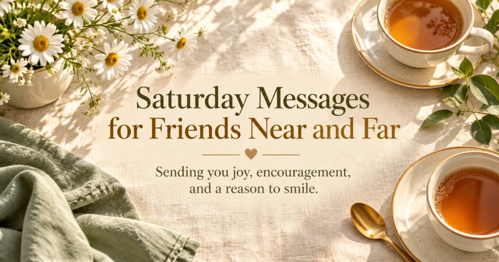 Saturday Messages for Friends Near and Far